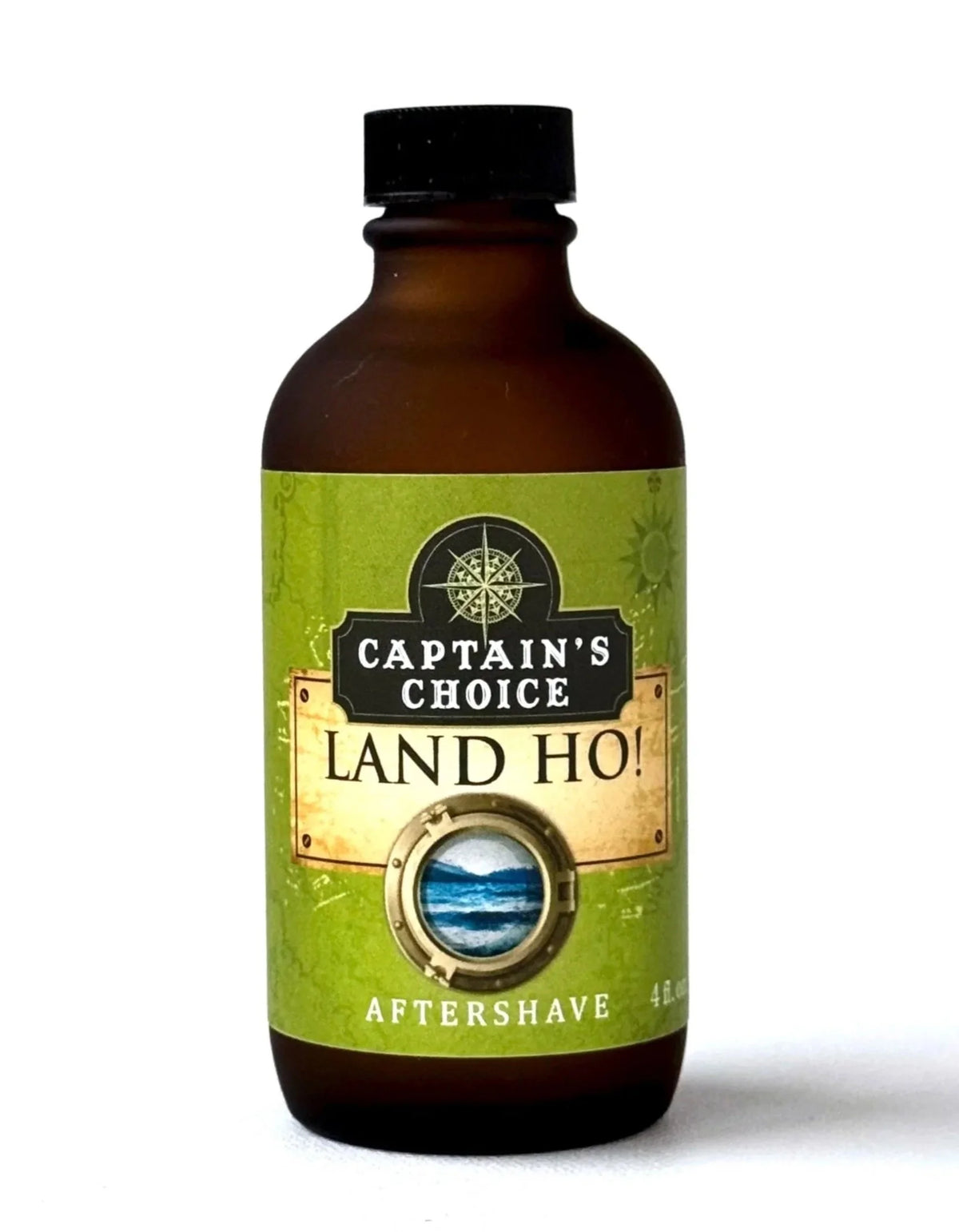 Captain's Choice Land Ho! Aftershave, 4 oz amber glass bottle